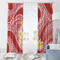 Plumeria Polynesian Coral Glitter Pattern Window Curtain LT01 - Polynesian Pride