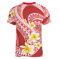 Plumeria Polynesian Coral Glitter Pattern Women V-Neck T-Shirt LT01 - Polynesian Pride