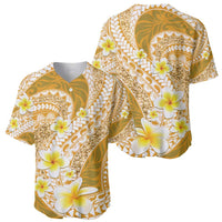 Plumeria Polynesian Gold Glitter Pattern Baseball Jersey