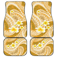 Plumeria Polynesian Gold Glitter Pattern Car Mats LT01 - Polynesian Pride