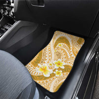 Plumeria Polynesian Gold Glitter Pattern Car Mats LT01 - Polynesian Pride