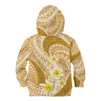 Plumeria Polynesian Gold Glitter Pattern Kid Hoodie