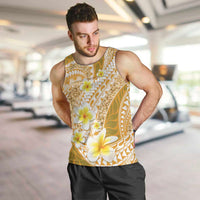 Plumeria Polynesian Gold Glitter Pattern Men Tank Top LT01 Gold - Polynesian Pride
