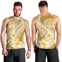 Plumeria Polynesian Gold Glitter Pattern Men Tank Top LT01 - Polynesian Pride
