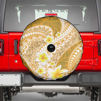 Plumeria Polynesian Gold Glitter Pattern Spare Tire Cover