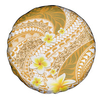 Plumeria Polynesian Gold Glitter Pattern Spare Tire Cover