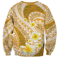 Plumeria Polynesian Gold Glitter Pattern Sweatshirt LT01 - Polynesian Pride