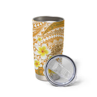 Plumeria Polynesian Gold Glitter Pattern Tumbler Cup LT01 - Polynesian Pride