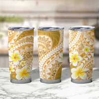 Plumeria Polynesian Gold Glitter Pattern Tumbler Cup LT01 - Polynesian Pride