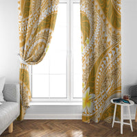 Plumeria Polynesian Gold Glitter Pattern Window Curtain LT01 - Polynesian Pride