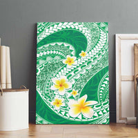 Plumeria Polynesian Green Glitter Pattern Canvas Wall Art LT01 - Polynesian Pride