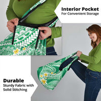 Plumeria Polynesian Green Glitter Pattern Grocery Bag LT01 - Polynesian Pride
