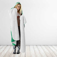 Plumeria Polynesian Green Glitter Pattern Hooded Blanket LT01 - Polynesian Pride