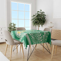 Plumeria Polynesian Green Glitter Pattern Tablecloth LT01 - Polynesian Pride