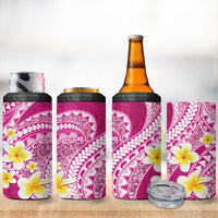 Plumeria Polynesian Pink Glitter Pattern 4 in 1 Can Cooler Tumbler LT01 - Polynesian Pride