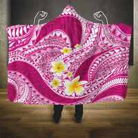 Plumeria Polynesian Pink Glitter Pattern Hooded Blanket LT01 - Polynesian Pride