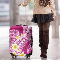 Plumeria Polynesian Pink Glitter Pattern Luggage Cover
