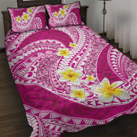 Plumeria Polynesian Pink Glitter Pattern Quilt Bed Set LT01 Pink - Polynesian Pride