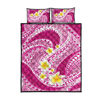 Plumeria Polynesian Pink Glitter Pattern Quilt Bed Set LT01 - Polynesian Pride