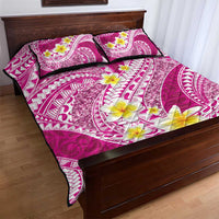 Plumeria Polynesian Pink Glitter Pattern Quilt Bed Set LT01 - Polynesian Pride