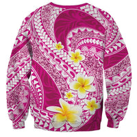 Plumeria Polynesian Pink Glitter Pattern Sweatshirt LT01 - Polynesian Pride