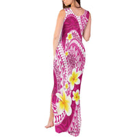 Plumeria Polynesian Pink Glitter Pattern Tank Maxi Dress LT01 - Polynesian Pride