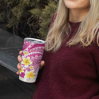 Plumeria Polynesian Pink Glitter Pattern Tumbler Cup LT01 - Polynesian Pride