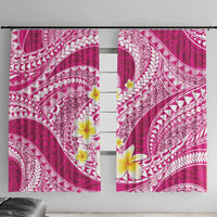 Plumeria Polynesian Pink Glitter Pattern Window Curtain LT01 With Hooks Pink - Polynesian Pride