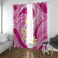 Plumeria Polynesian Pink Glitter Pattern Window Curtain LT01 With Grommets Pink - Polynesian Pride