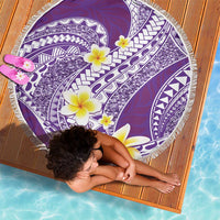 Plumeria Polynesian Purple Glitter Pattern Beach Blanket LT01 - Polynesian Pride