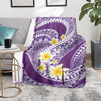 Plumeria Polynesian Purple Glitter Pattern Blanket LT01 - Polynesian Pride