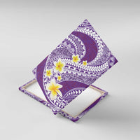 Plumeria Polynesian Purple Glitter Pattern Canvas Wall Art LT01 With Frame Purple - Polynesian Pride