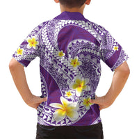 Plumeria Polynesian Purple Glitter Pattern Family Matching Summer Maxi Dress and Hawaiian Shirt LT01 - Polynesian Pride