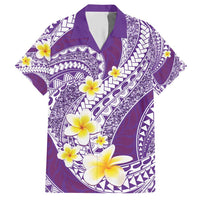 Plumeria Polynesian Purple Glitter Pattern Hawaiian Shirt LT01 Purple - Polynesian Pride