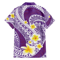 Plumeria Polynesian Purple Glitter Pattern Hawaiian Shirt LT01 - Polynesian Pride