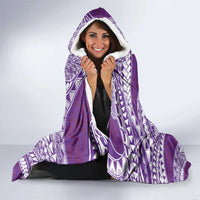 Plumeria Polynesian Purple Glitter Pattern Hooded Blanket LT01 - Polynesian Pride