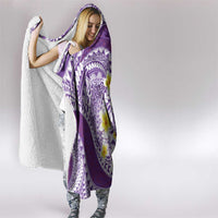 Plumeria Polynesian Purple Glitter Pattern Hooded Blanket LT01 - Polynesian Pride
