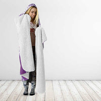Plumeria Polynesian Purple Glitter Pattern Hooded Blanket LT01 - Polynesian Pride