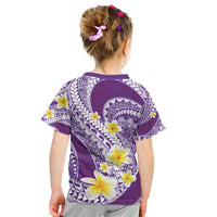 Plumeria Polynesian Purple Glitter Pattern Kid T Shirt
