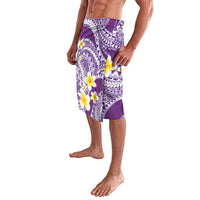 Plumeria Polynesian Purple Glitter Pattern Lavalava