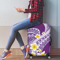 Plumeria Polynesian Purple Glitter Pattern Luggage Cover