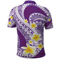 Plumeria Polynesian Purple Glitter Pattern Polo Shirt