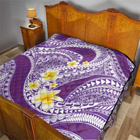 Plumeria Polynesian Purple Glitter Pattern Quilt