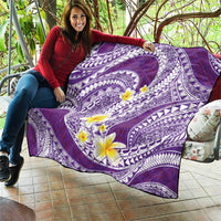 Plumeria Polynesian Purple Glitter Pattern Quilt
