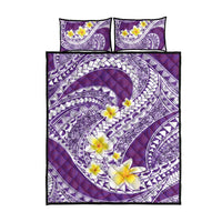 Plumeria Polynesian Purple Glitter Pattern Quilt Bed Set LT01 - Polynesian Pride