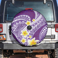 Plumeria Polynesian Purple Glitter Pattern Spare Tire Cover