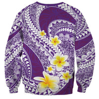 Plumeria Polynesian Purple Glitter Pattern Sweatshirt LT01 - Polynesian Pride