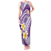 Plumeria Polynesian Purple Glitter Pattern Tank Maxi Dress LT01 Women Purple - Polynesian Pride