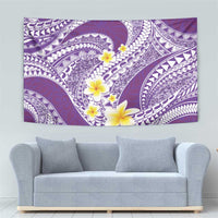 Plumeria Polynesian Purple Glitter Pattern Tapestry