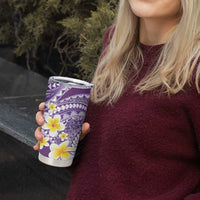 Plumeria Polynesian Purple Glitter Pattern Tumbler Cup LT01 - Polynesian Pride